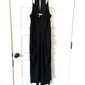 BCBGeneration Della Black Midi Dress, Perfect Wedding Guest Look, size S